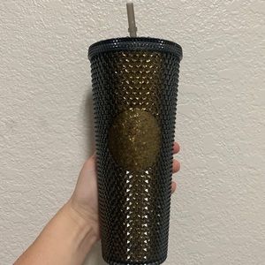 Starbucks Korea Black Glitter Venti Studded Halloween Tumbler